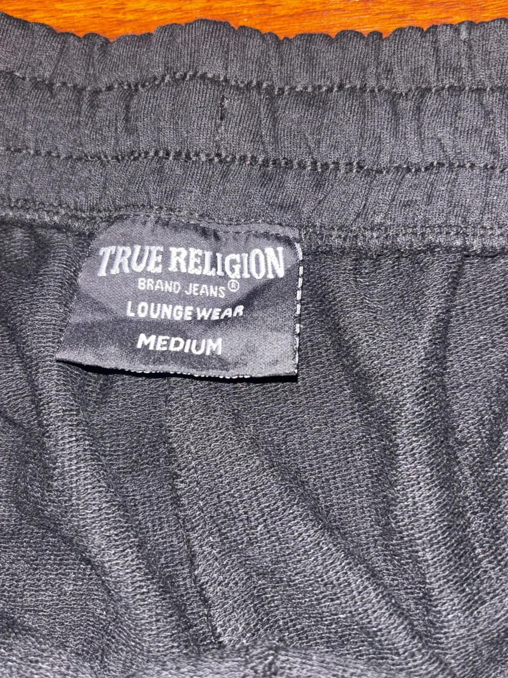 True Religion Brand Jeans Loungewear Gold Horseshoe Logo Sweatpant Black Joggers